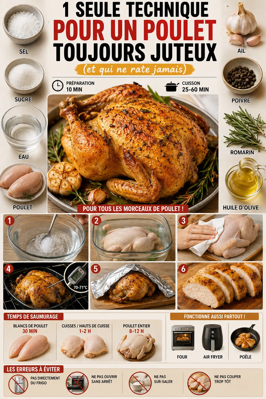 1 seule technique pour un poulet toujours juteux (et qui ne rate jamais)