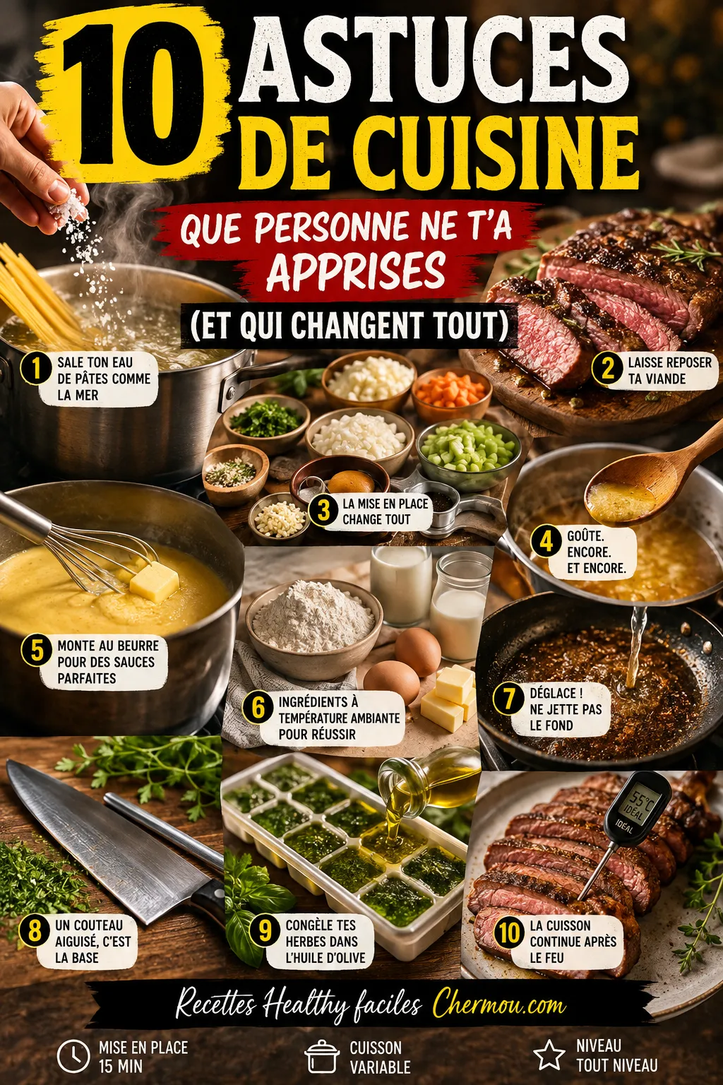 10 astuces de cuisine que personne ne t'a apprises (et qui changent tout)