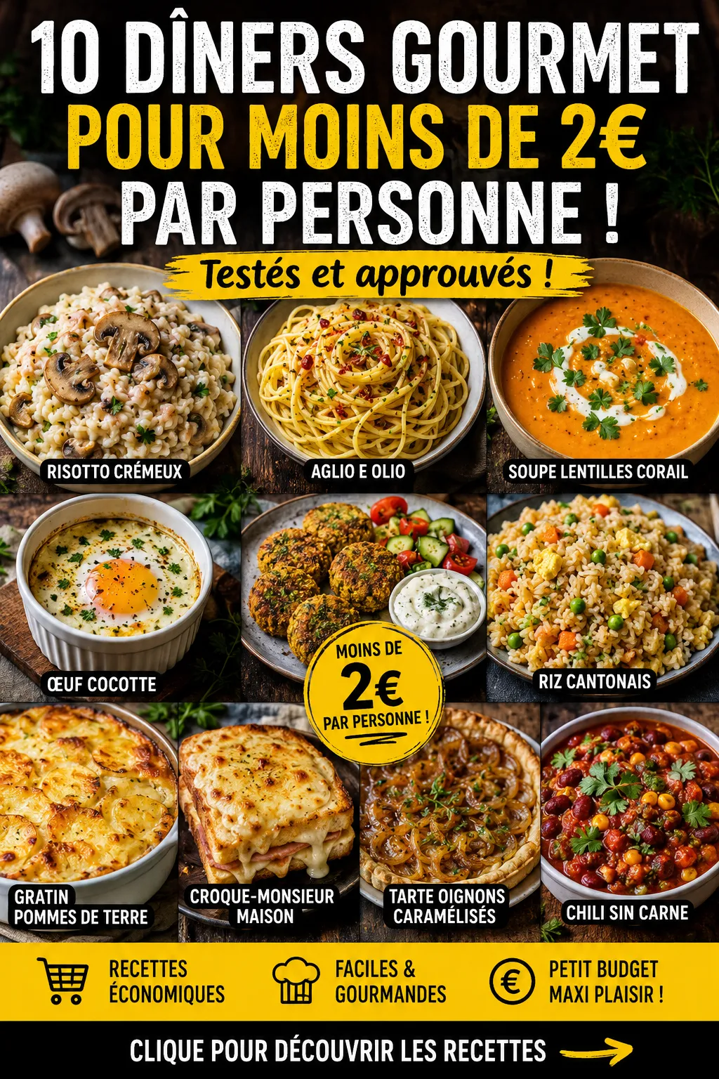 10 Dîners Gourmet Réalisés Pour Moins De 2€ Par Personne (Testés Et Approuvés)