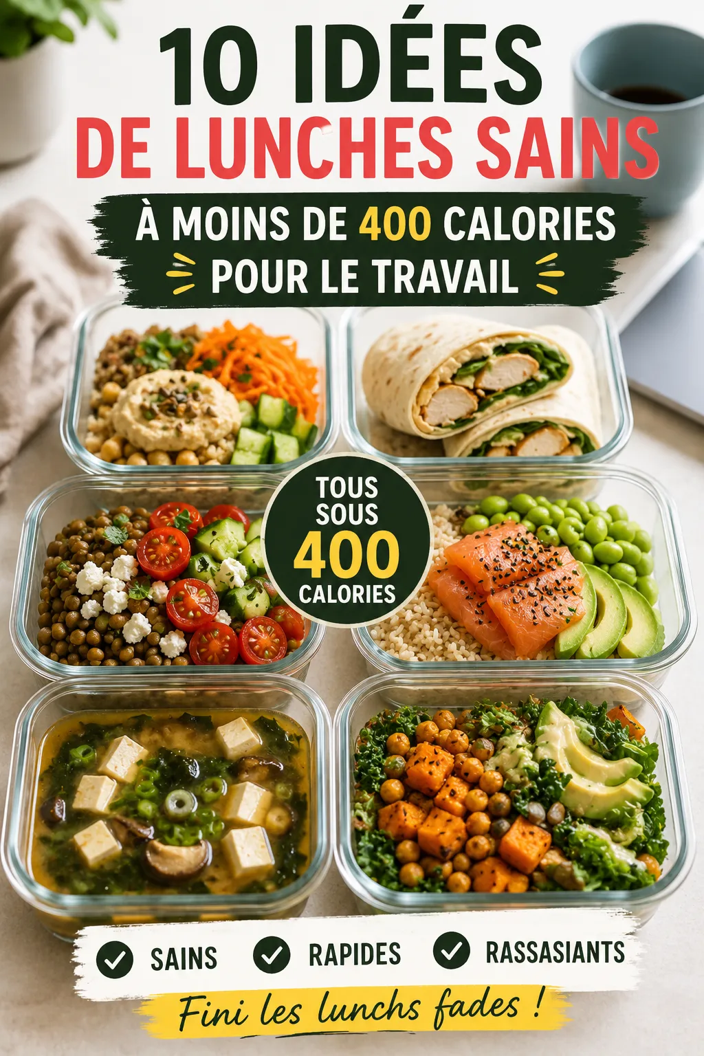 10 Idées De Lunches Sains À Moins De 400 Calories Pour Le Travail