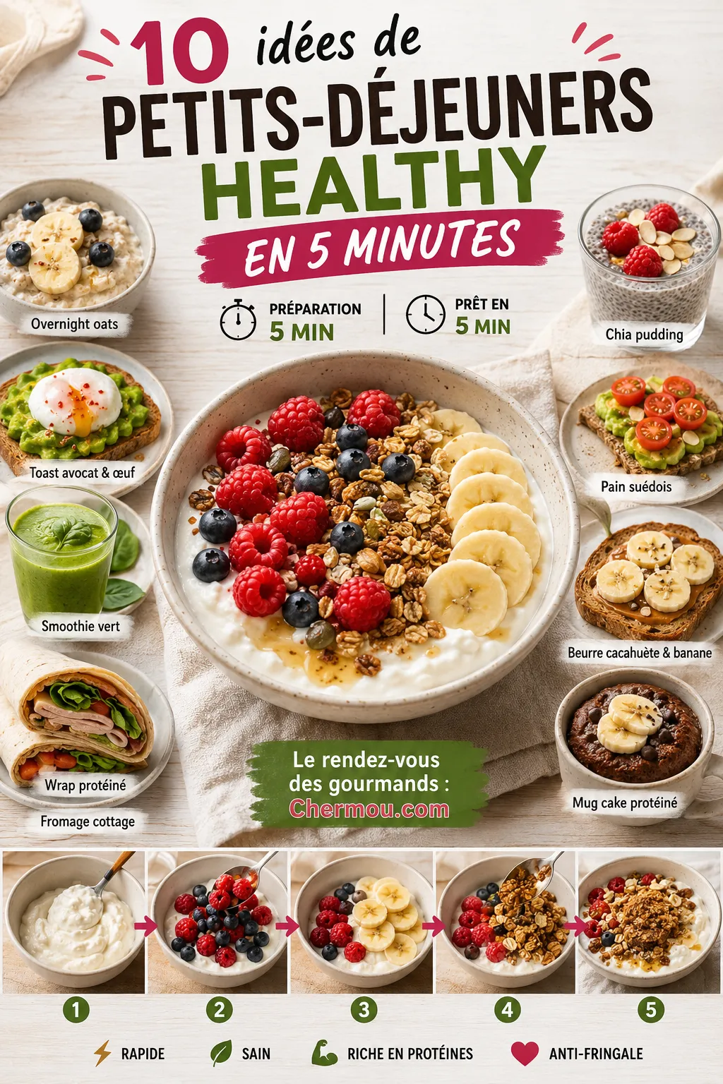 10 idées de petits-déjeuners healthy en 5 minutes