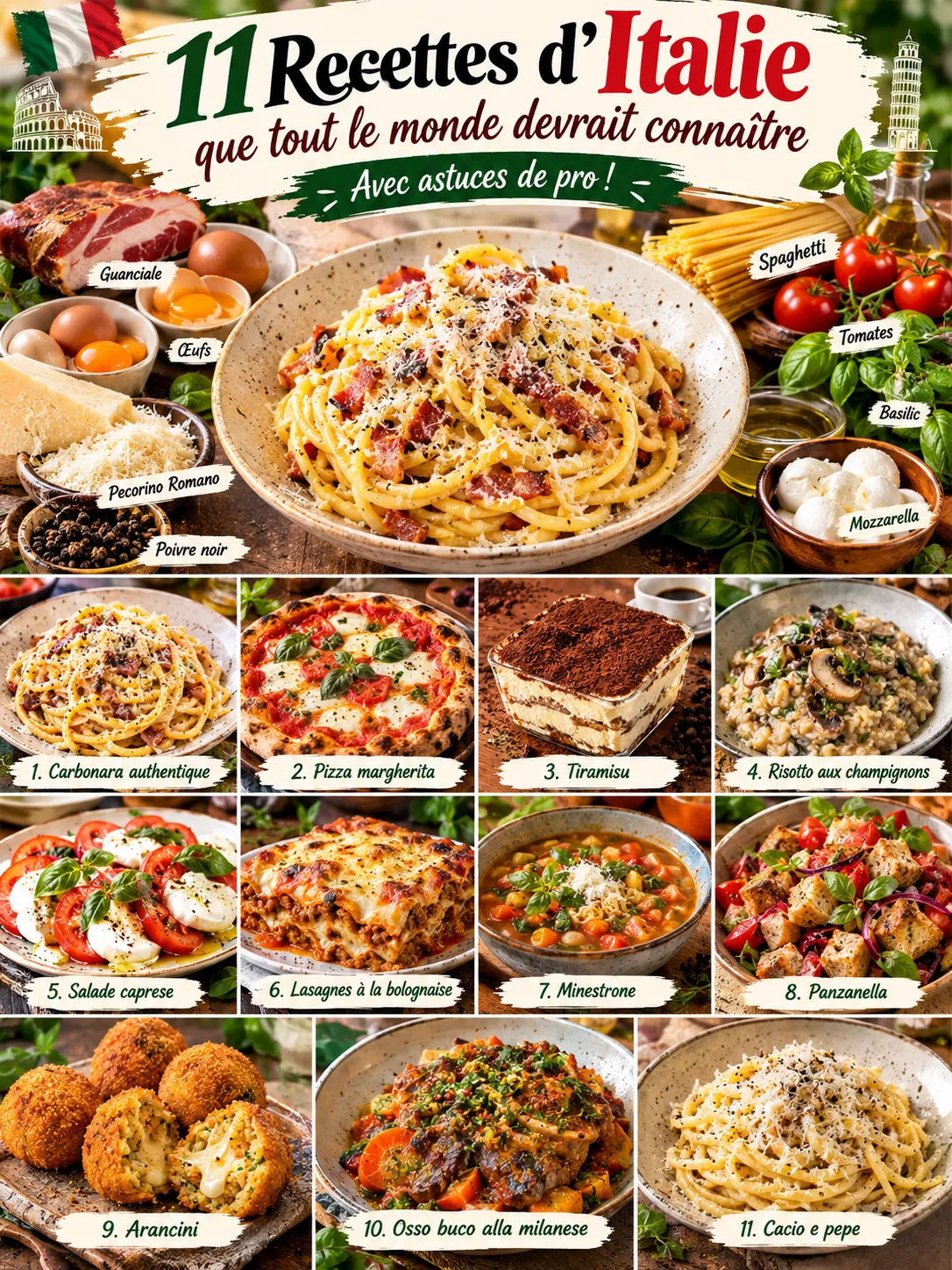 11 recettes d'Italie que tout le monde devrait connaître (avec astuces de pro)