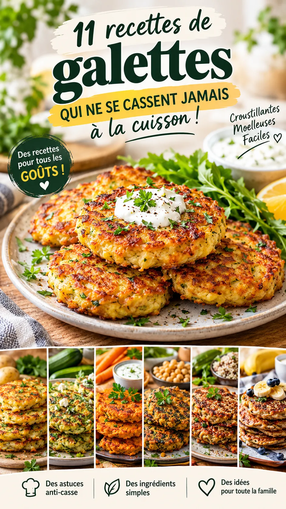 11 recettes de galettes qui ne se cassent jamais à la cuisson