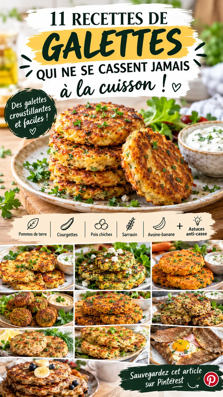 11 recettes de galettes qui ne se cassent jamais à la cuisson