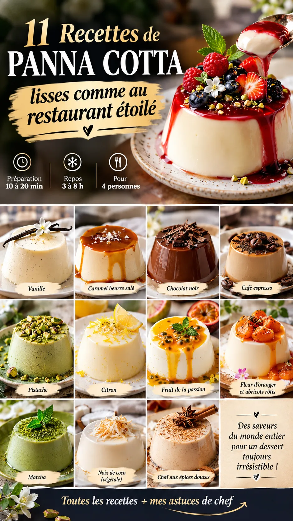 11 recettes de panna cotta lisses comme au restaurant étoilé