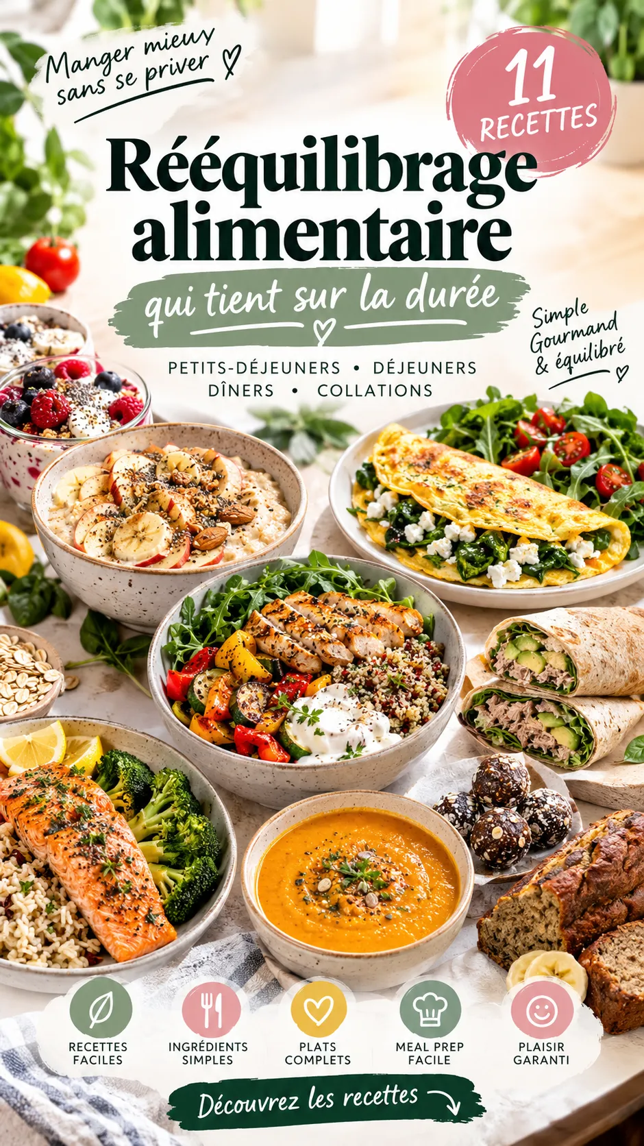 11 recettes de rééquilibrage alimentaire qui tiennent sur la durée