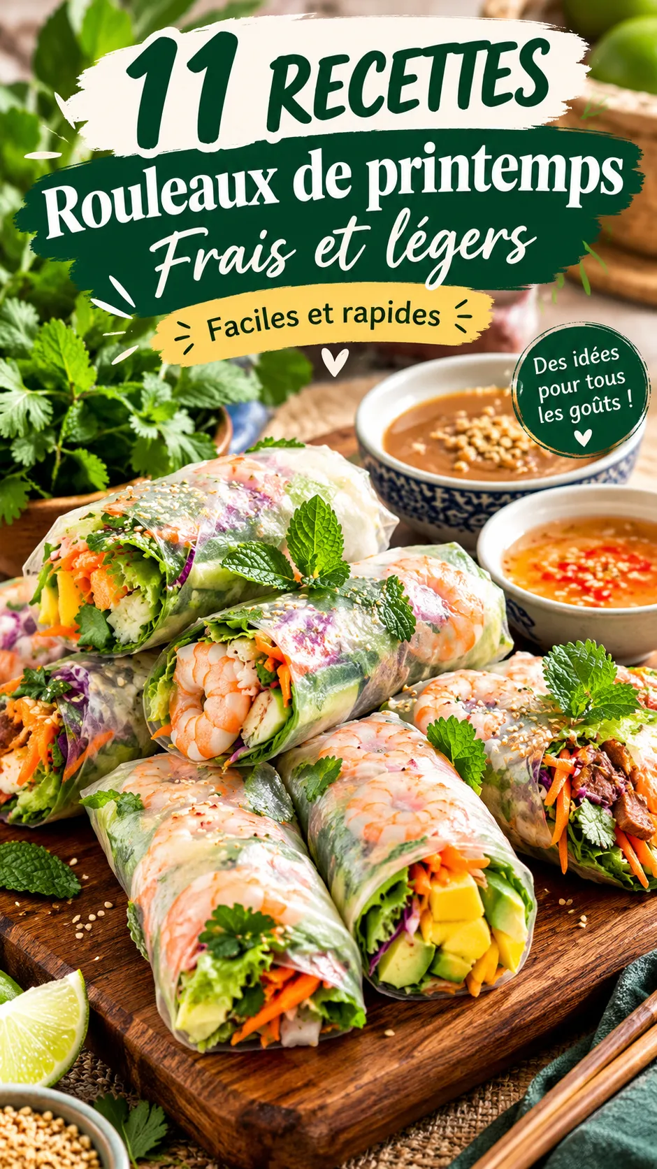 11 recettes de rouleaux de printemps frais et légers (faciles et rapides)