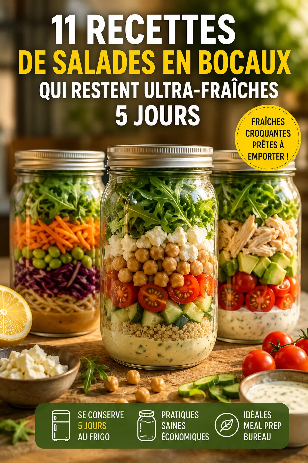 11 Recettes De Salades En Bocaux Qui Restent Ultra-Fraîches 5 Jours