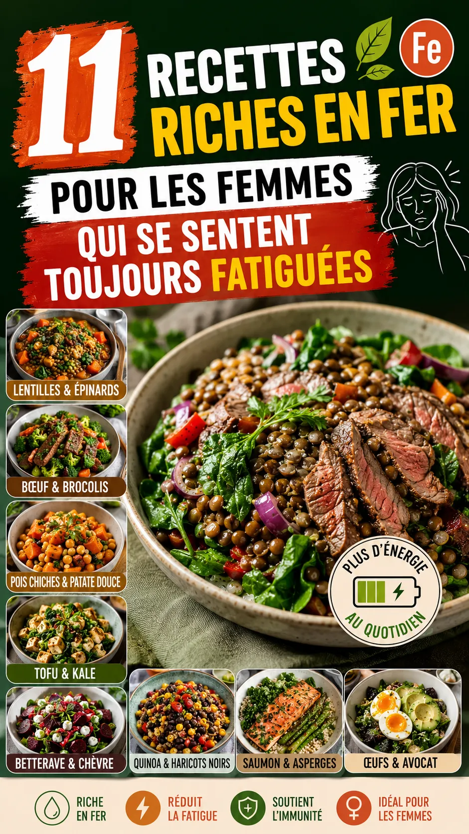 11 Recettes Riches En Fer Pour Les Femmes Qui Se Sentent Toujours Fatiguées