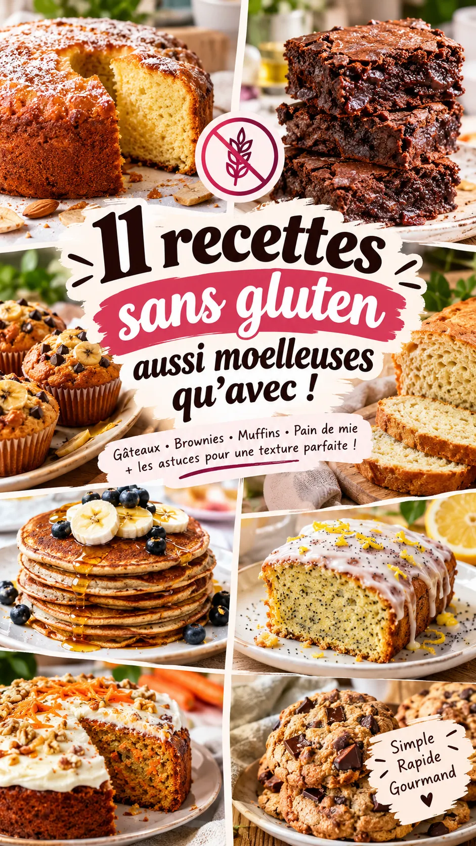 11 recettes sans gluten aussi moelleuses qu'avec