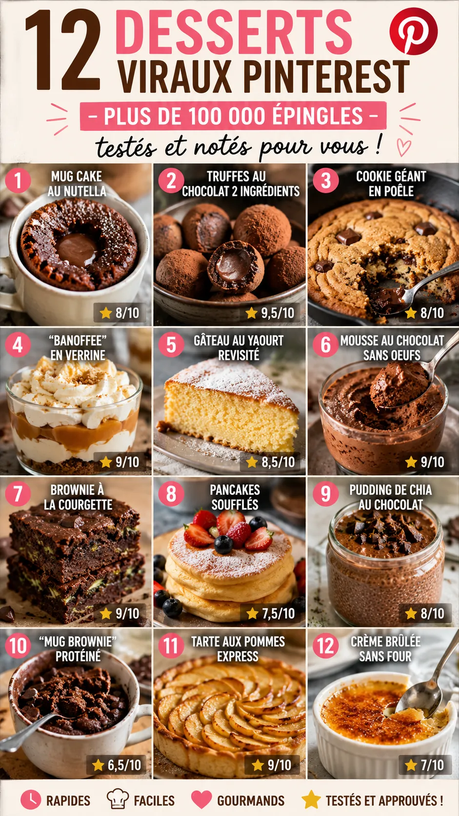 12 desserts viraux Pinterest (plus de 100 000 épingles) — testés et notés pour vous