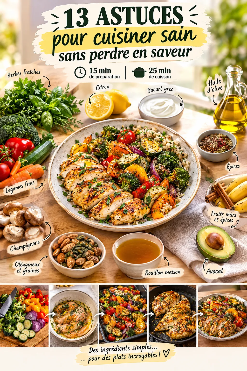 13 astuces pour cuisiner sain sans perdre en saveur