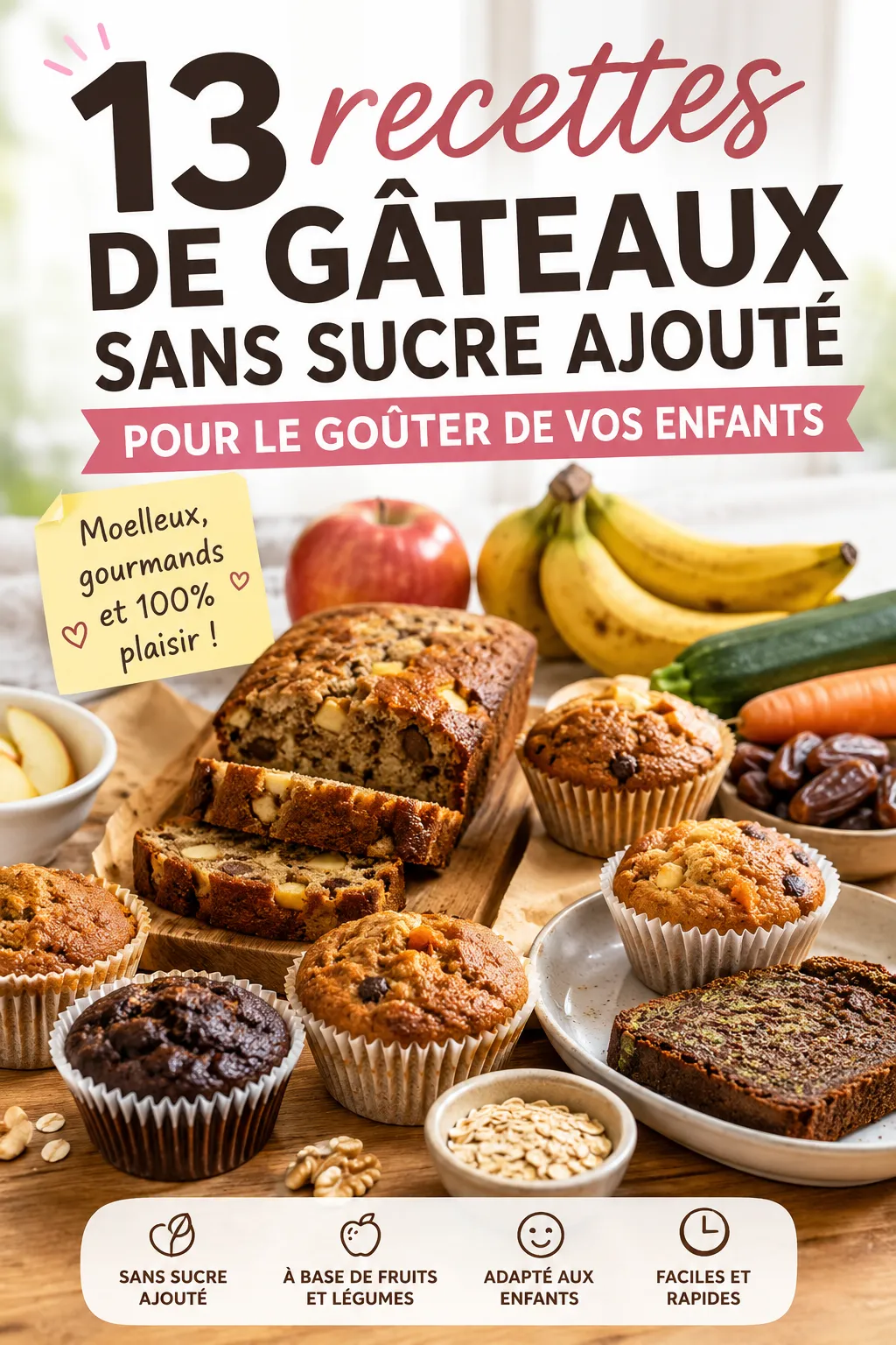 13 recettes de gâteaux sans sucre à faire pour le goûter de vos enfants