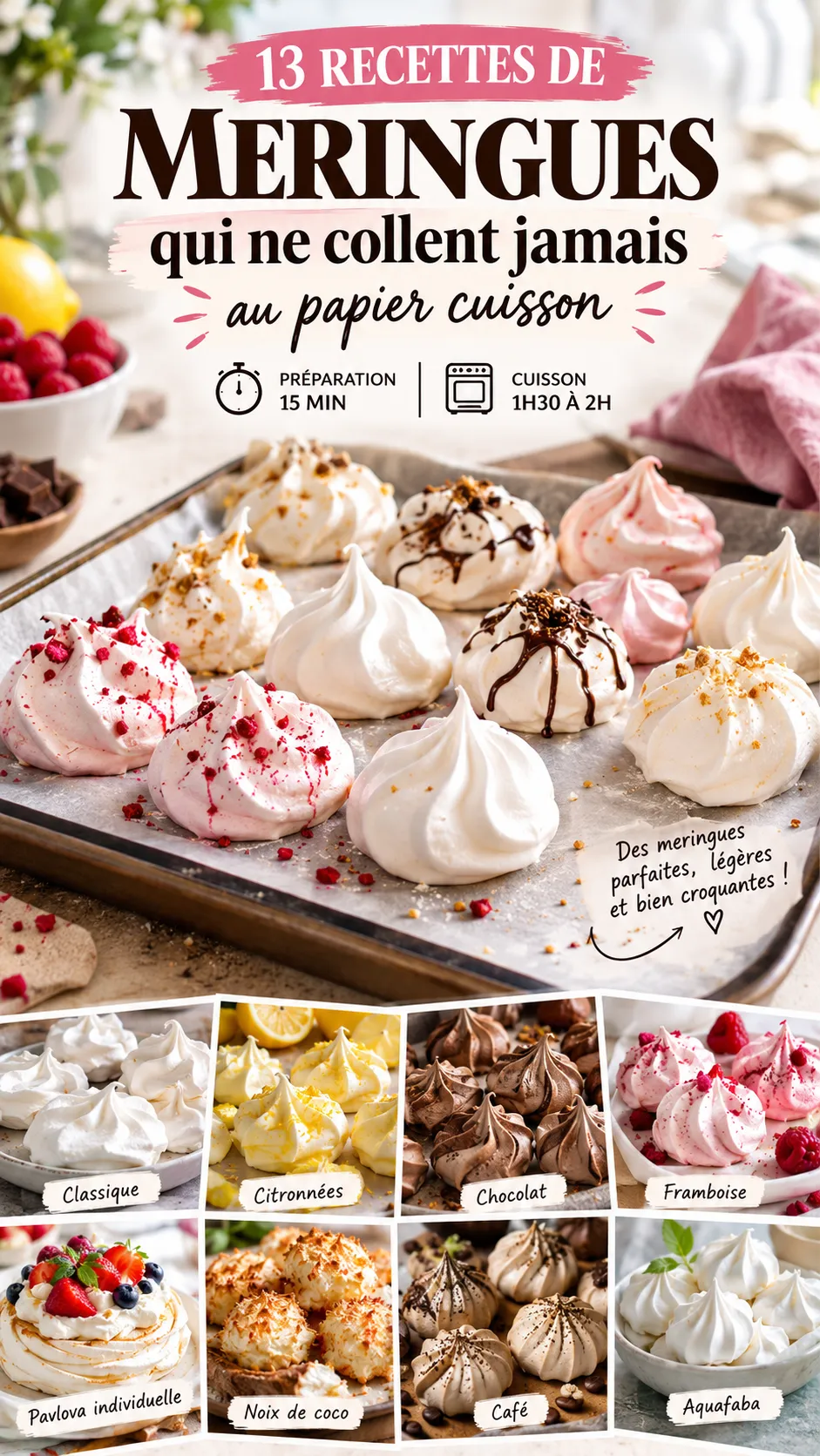 13 recettes de meringues qui ne collent jamais au papier cuisson