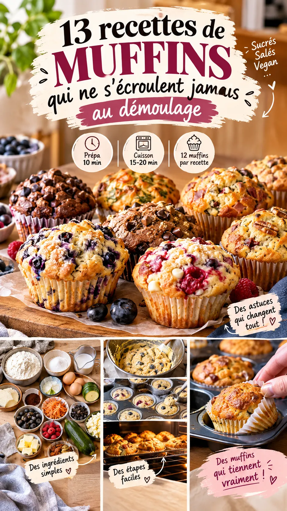 13 recettes de muffins qui ne s'écroulent jamais au démoulage