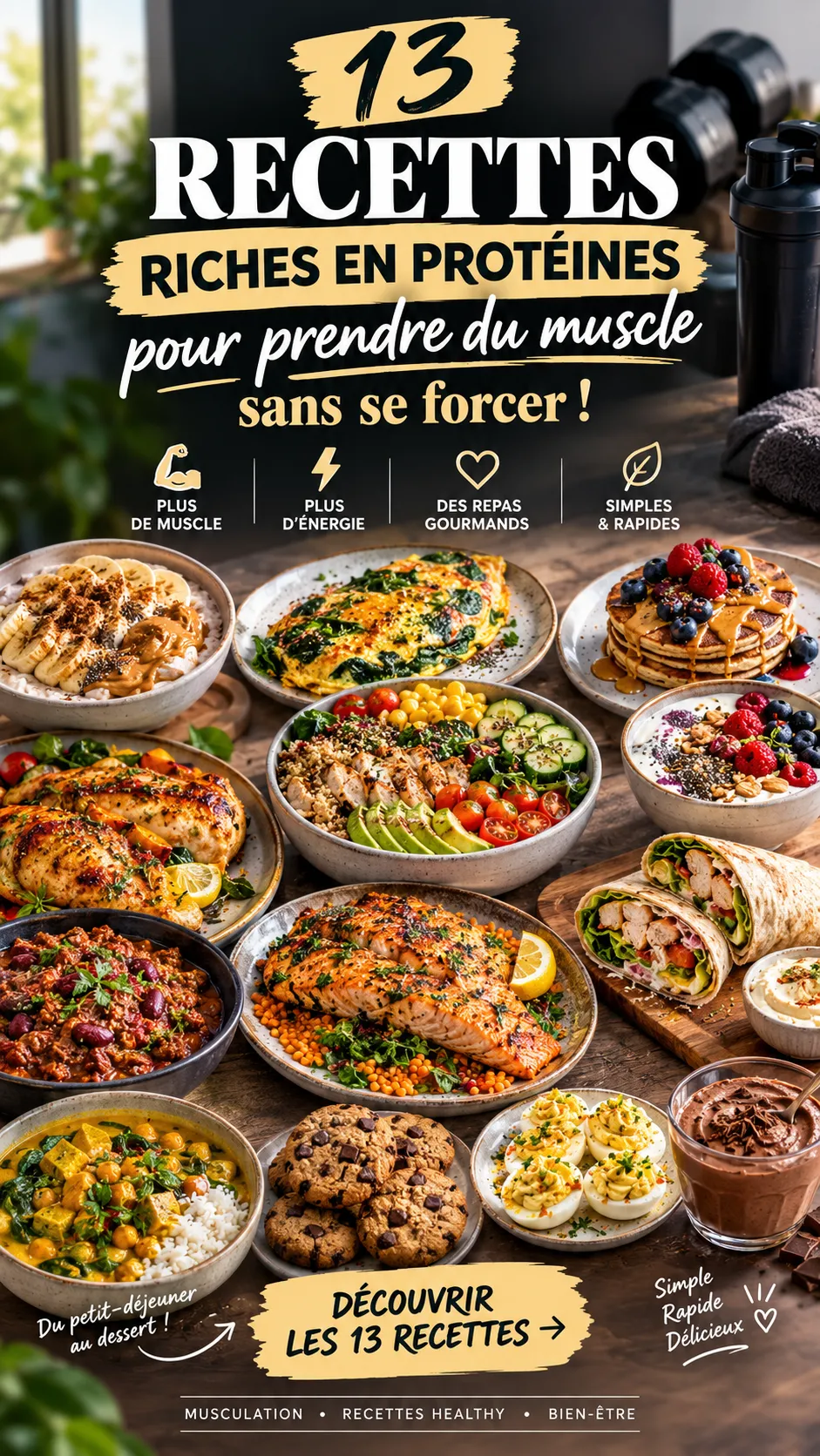 13 recettes riches en protéines pour prendre du muscle sans se forcer