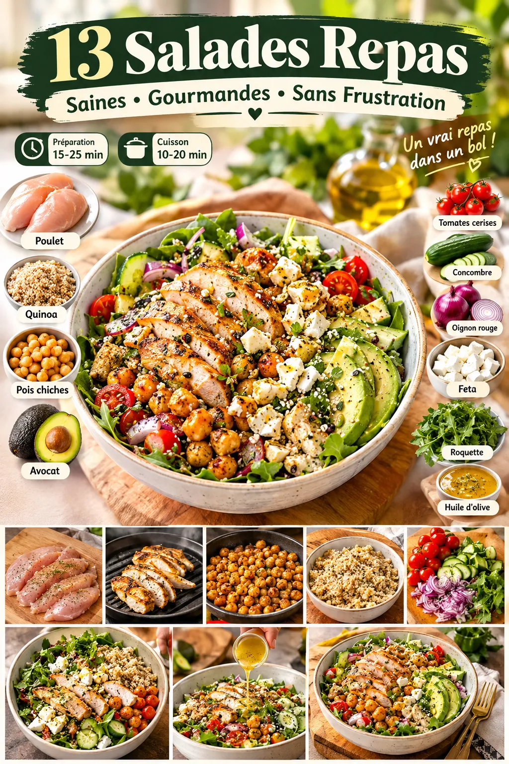 13 salades qui remplacent un vrai repas sans frustration