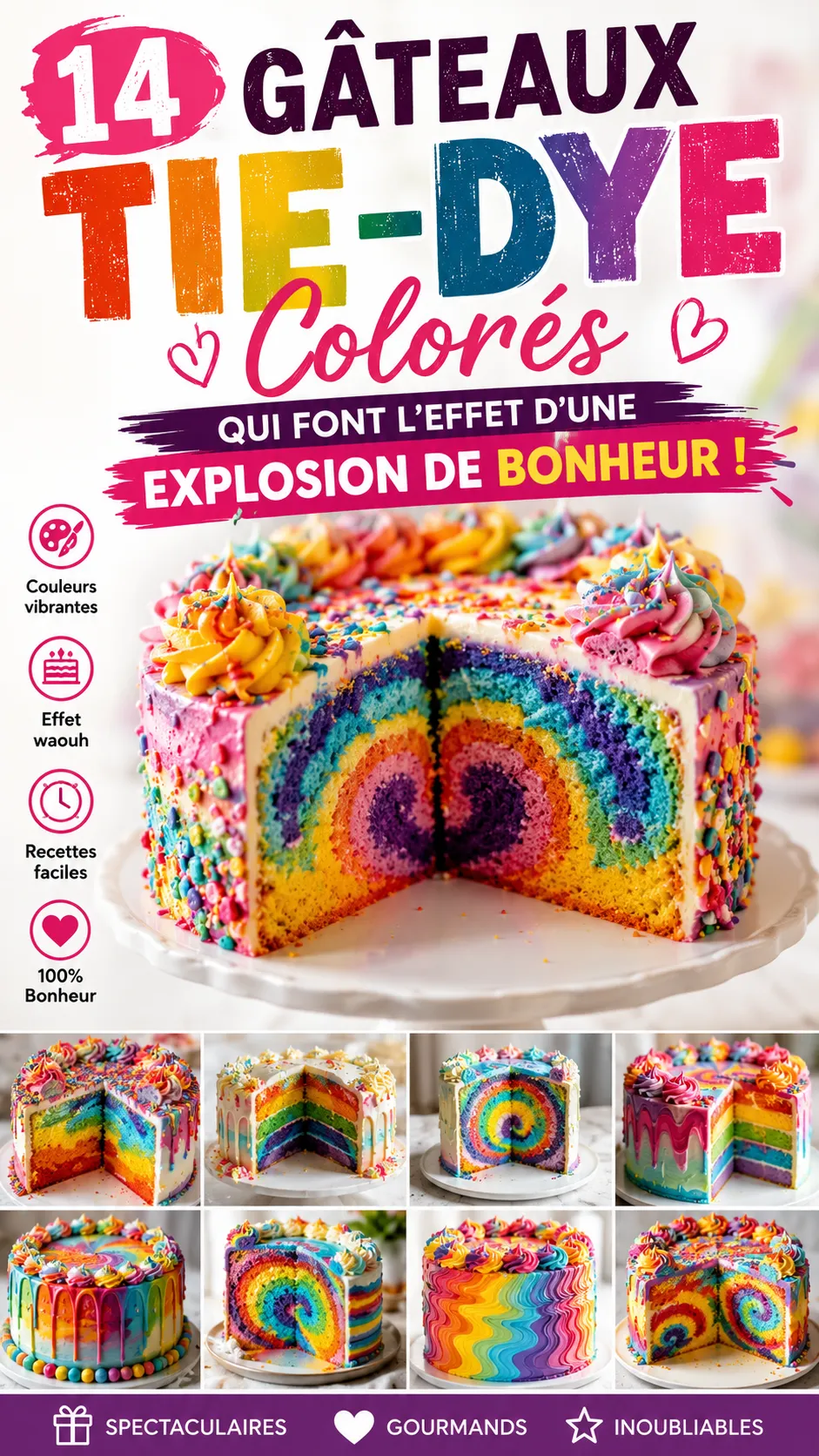 14 Gâteaux Tie-Dye Colorés Qui Font L'effet D'une Explosion De Bonheur