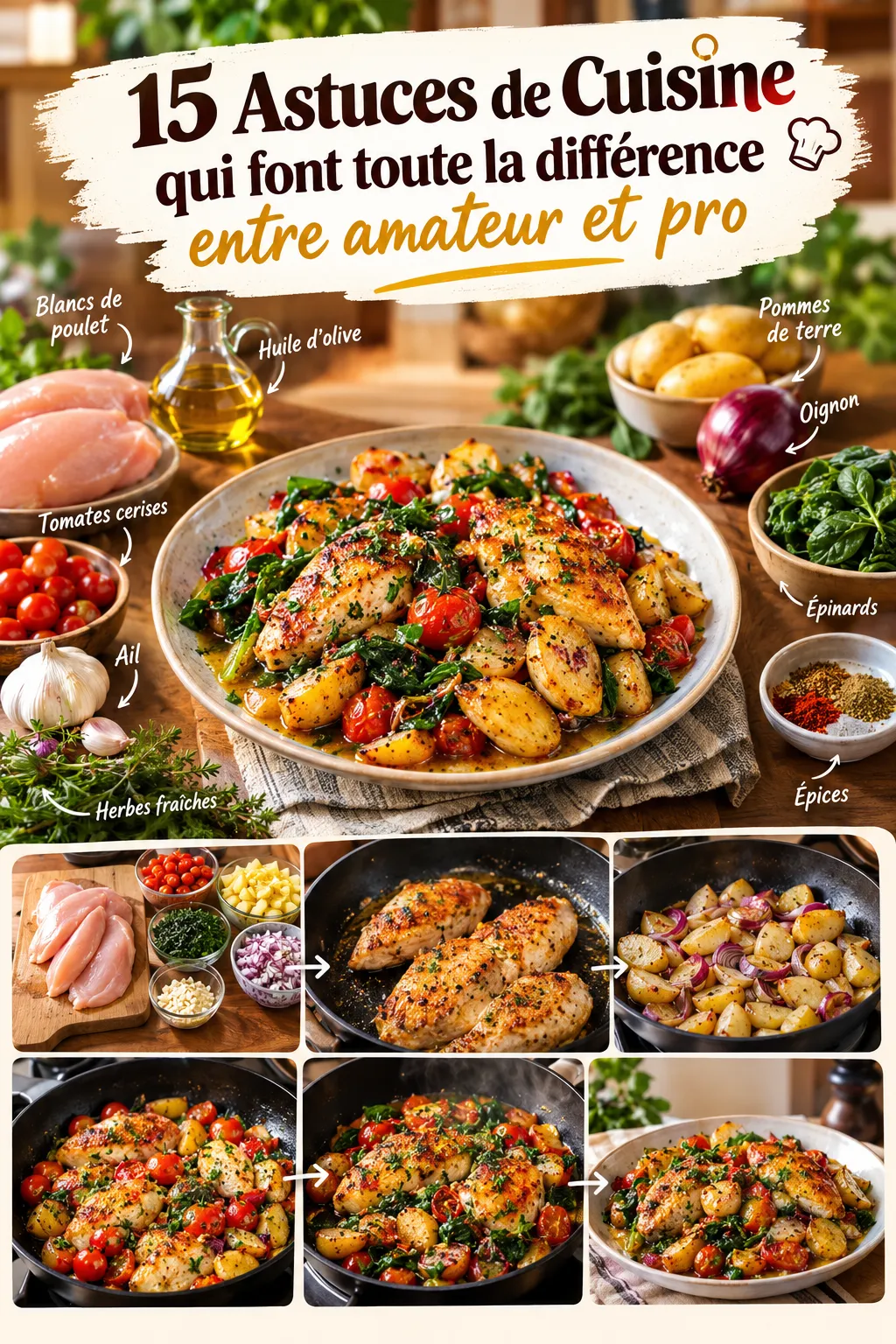 15 astuces qui font toute la différence entre amateur et pro en cuisine
