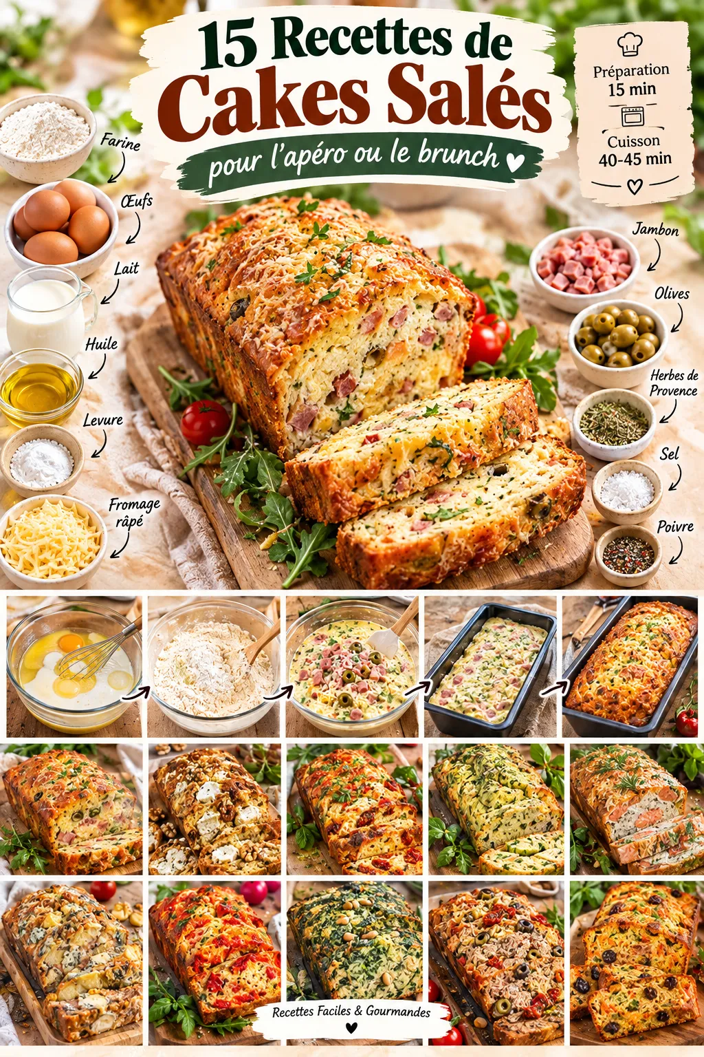 15 recettes de cakes salés pour l'apéro ou le brunch (la n°7 fait un carton sur Pinterest)
