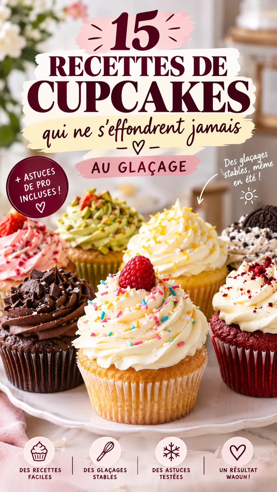 15 recettes de cupcakes qui ne s'effondrent jamais au glaçage