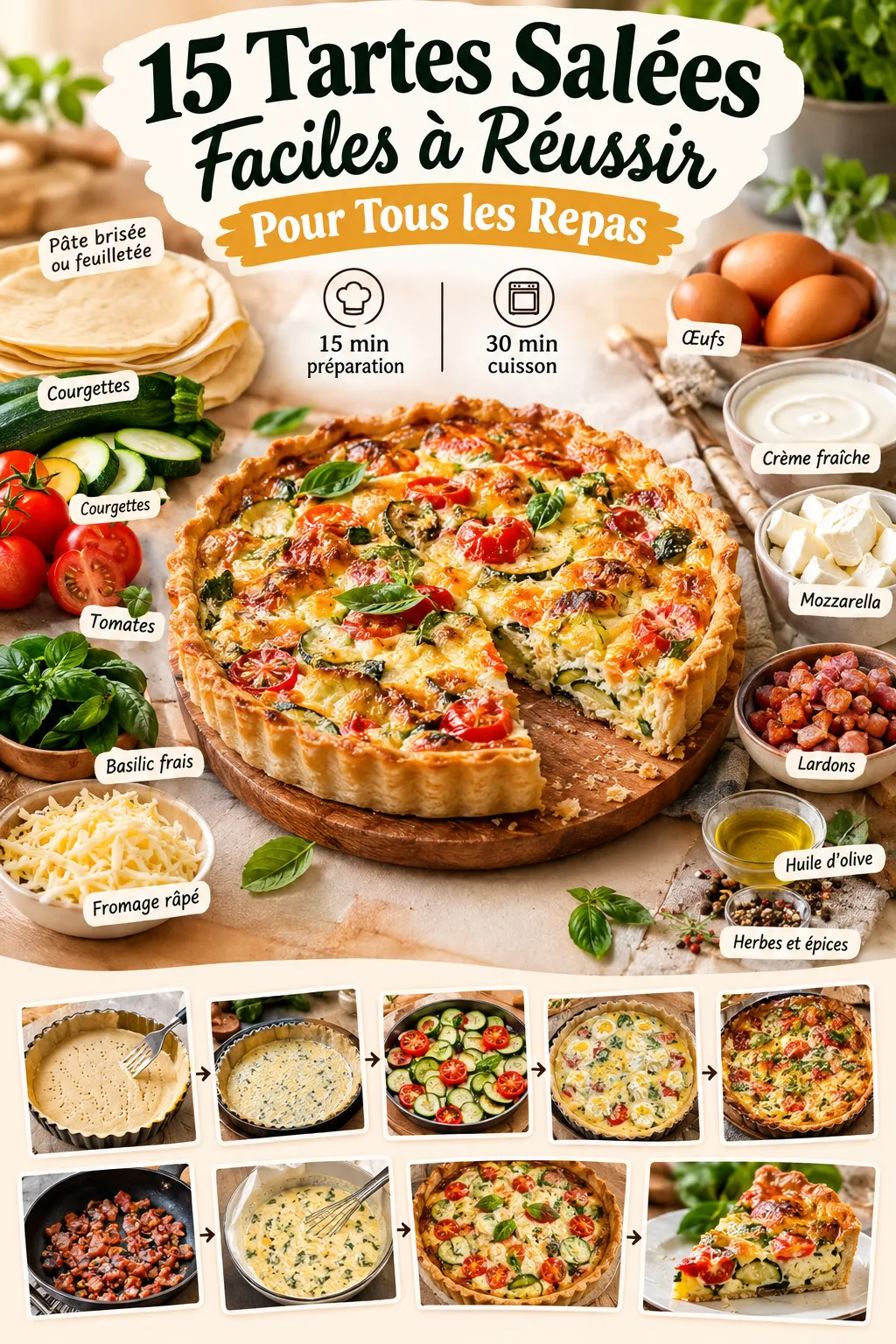 15 recettes de tartes salées faciles à réussir pour tous les repas