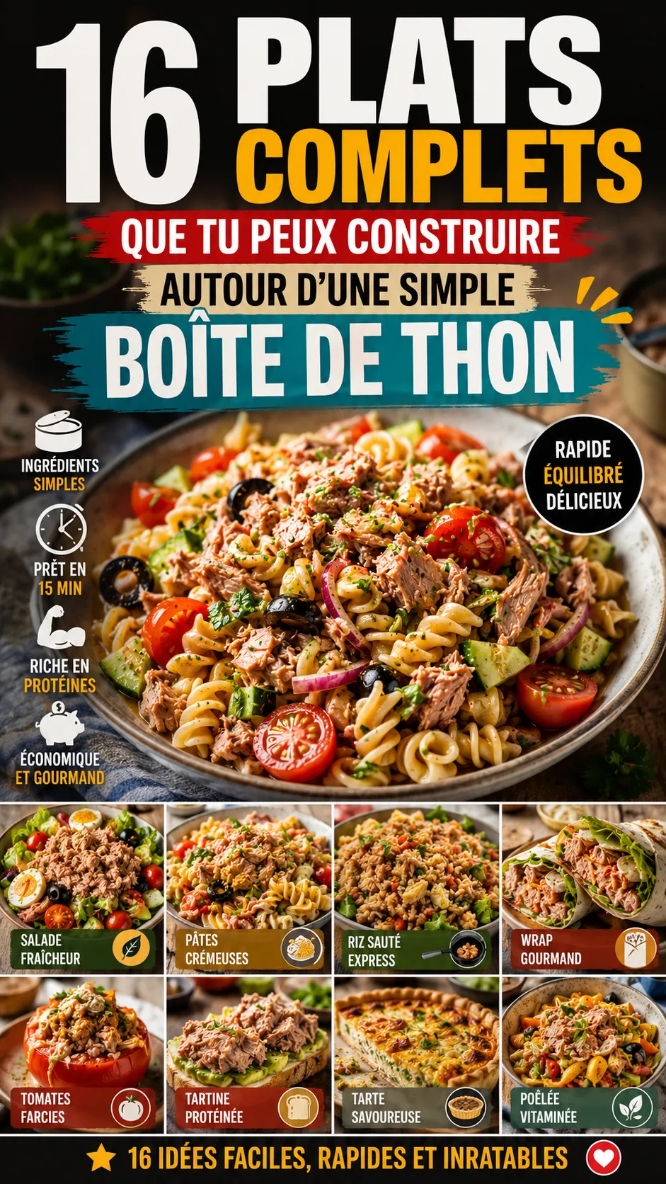 16 Plats Complets Que Tu Peux Construire Autour D'une Simple Boîte De Thon
