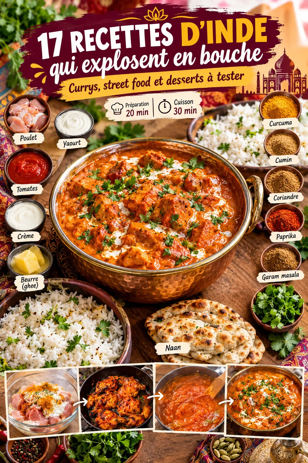 17 recettes d'Inde qui explosent en bouche — currys, street food et desserts à tester