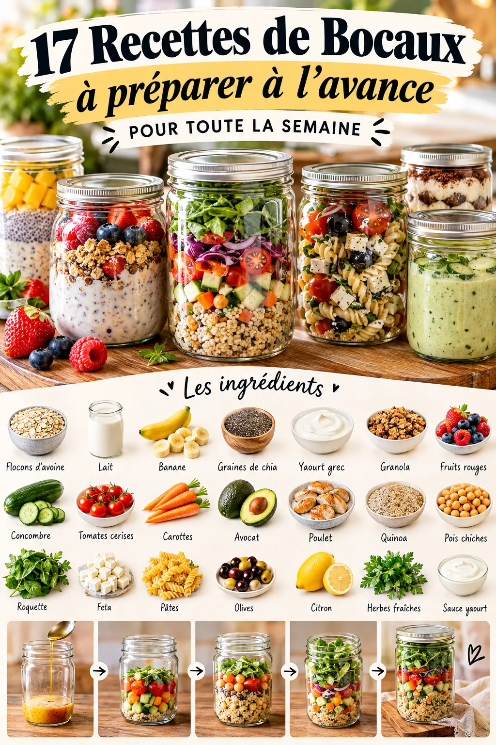 17 recettes de bocaux à préparer à l'avance pour toute la semaine