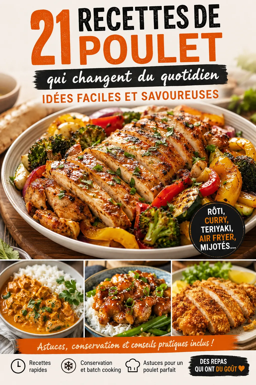 21 recettes de poulet qui changent du quotidien — idées faciles et savoureuses
