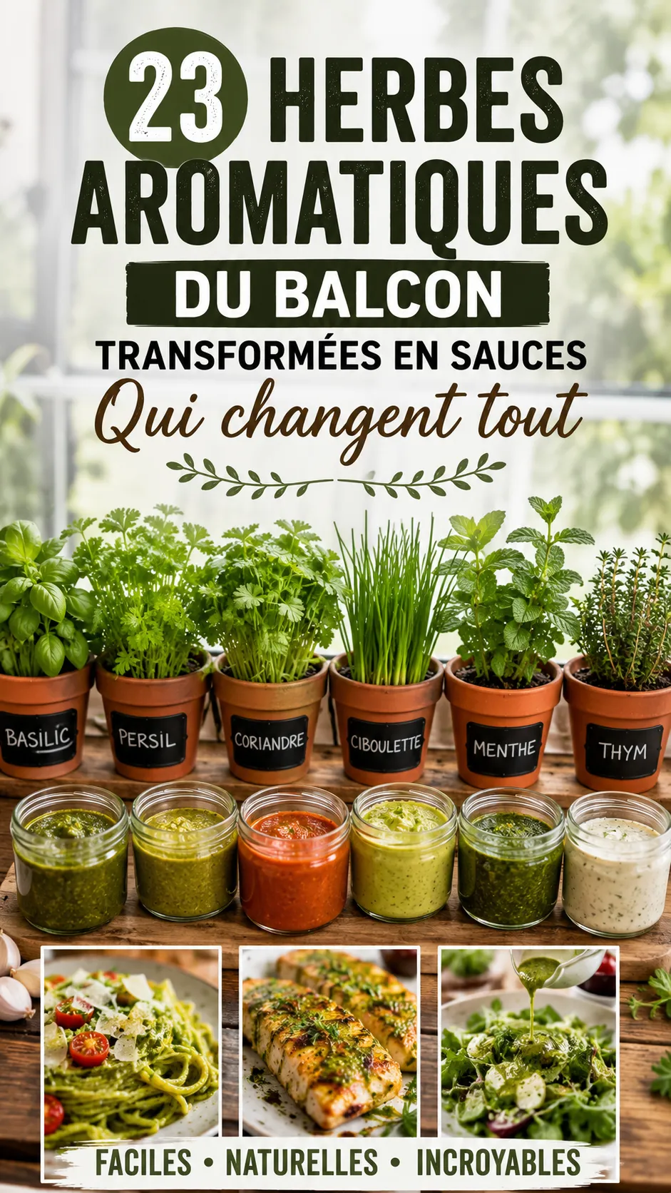 23 Herbes Aromatiques Du Balcon Transformées En Sauces Maison (pesto, chimichurri, beurre composé)
