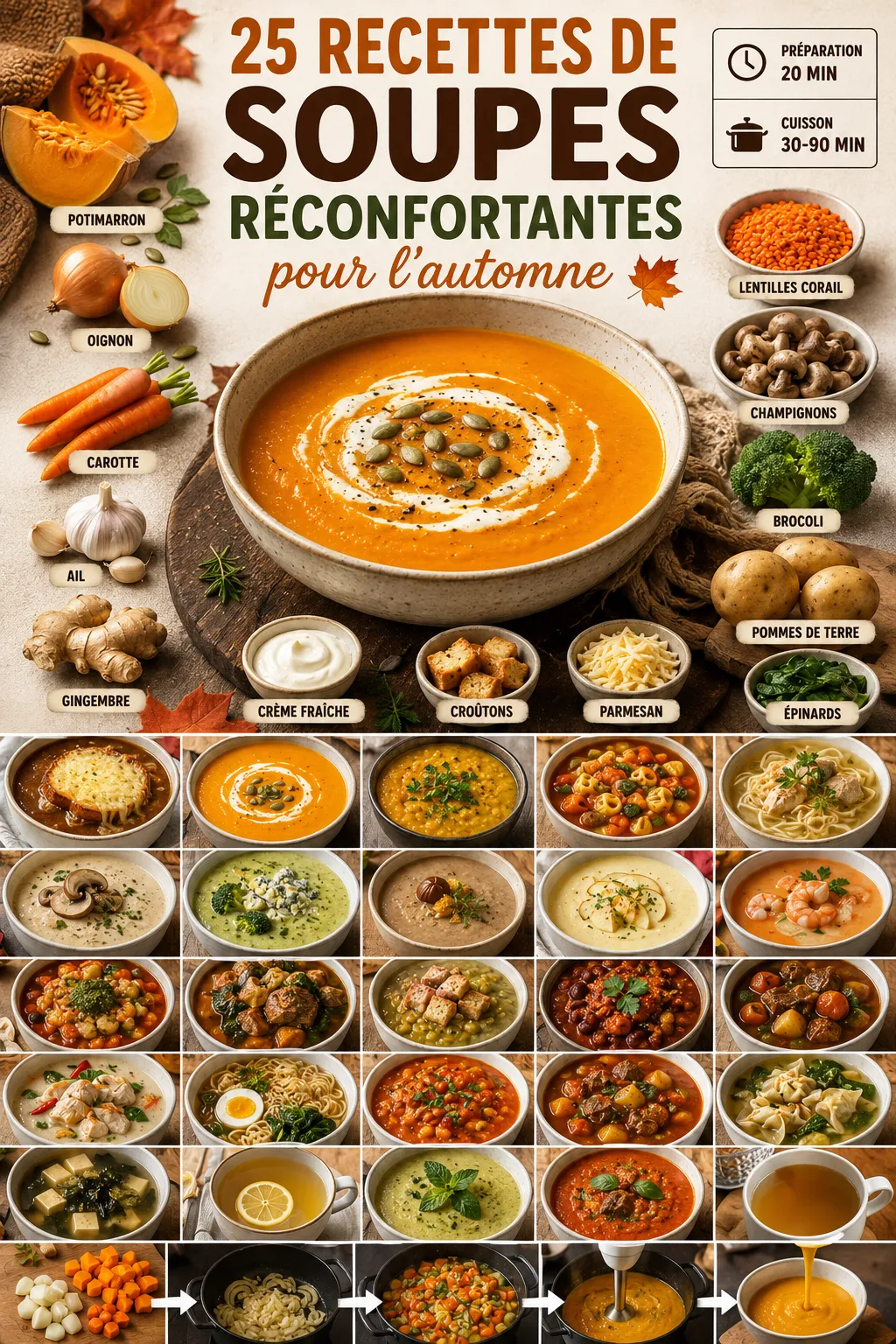 25 recettes de soupes réconfortantes pour l'automne — faciles et gourmandes