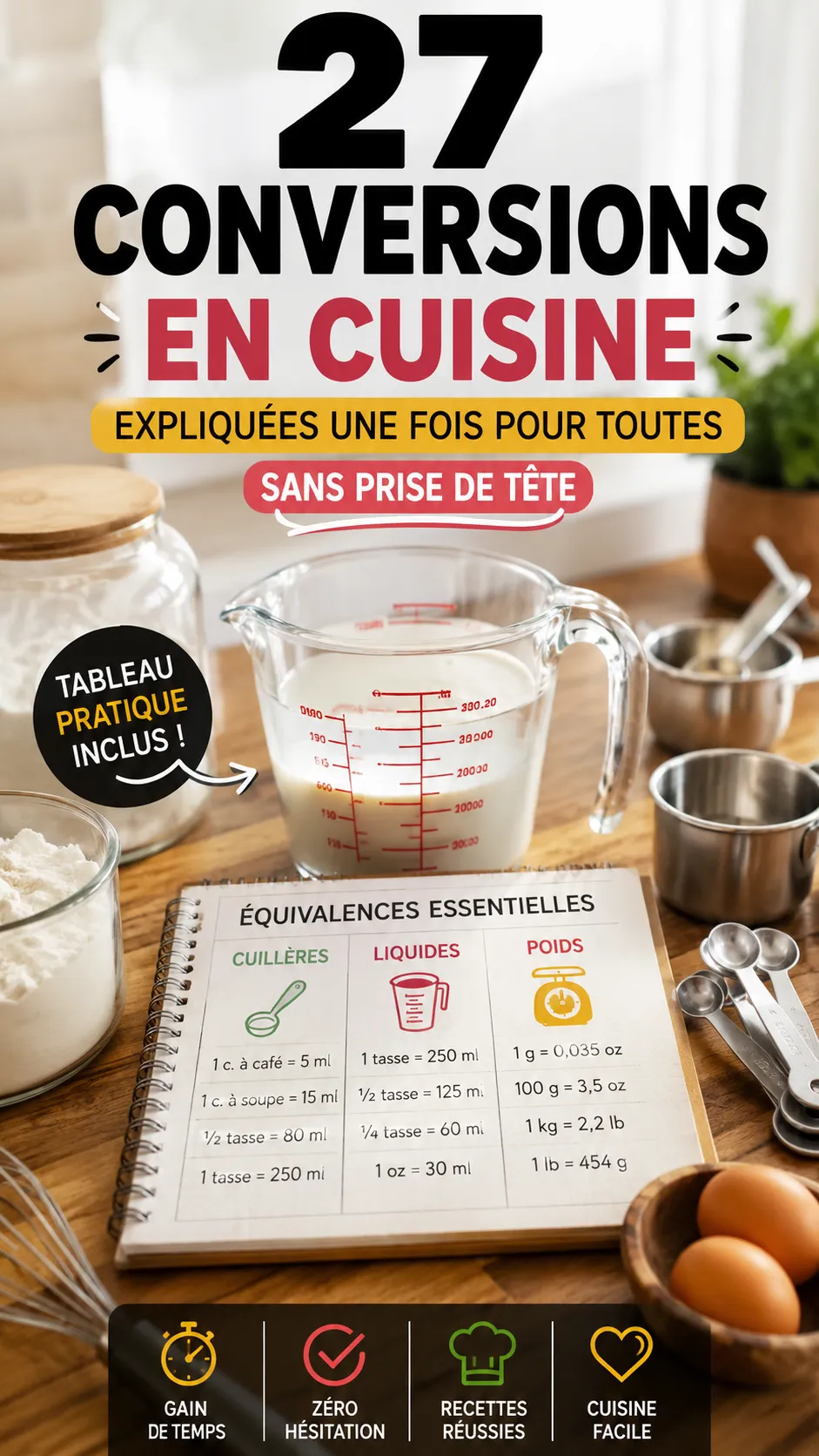 27 Conversions En Cuisine Expliquées Une Fois Pour Toutes Sans Prise De Tête (tableaux & astuces)