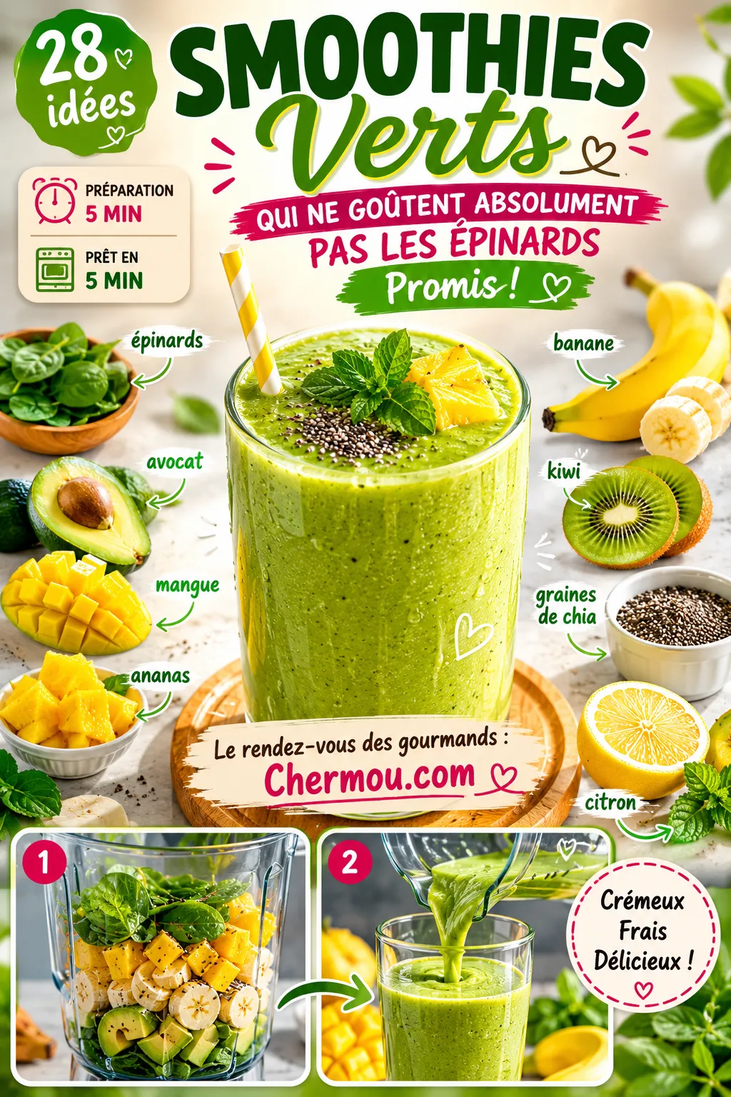 28 Smoothies Verts Qui Ne Goûtent Absolument Pas Les Épinards Promis