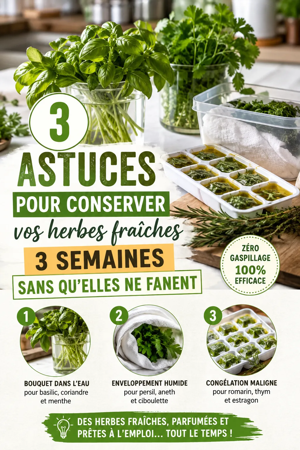 3 Astuces Pour Conserver Vos Herbes Fraîches 3 Semaines Sans Qu'elles Ne Fanent