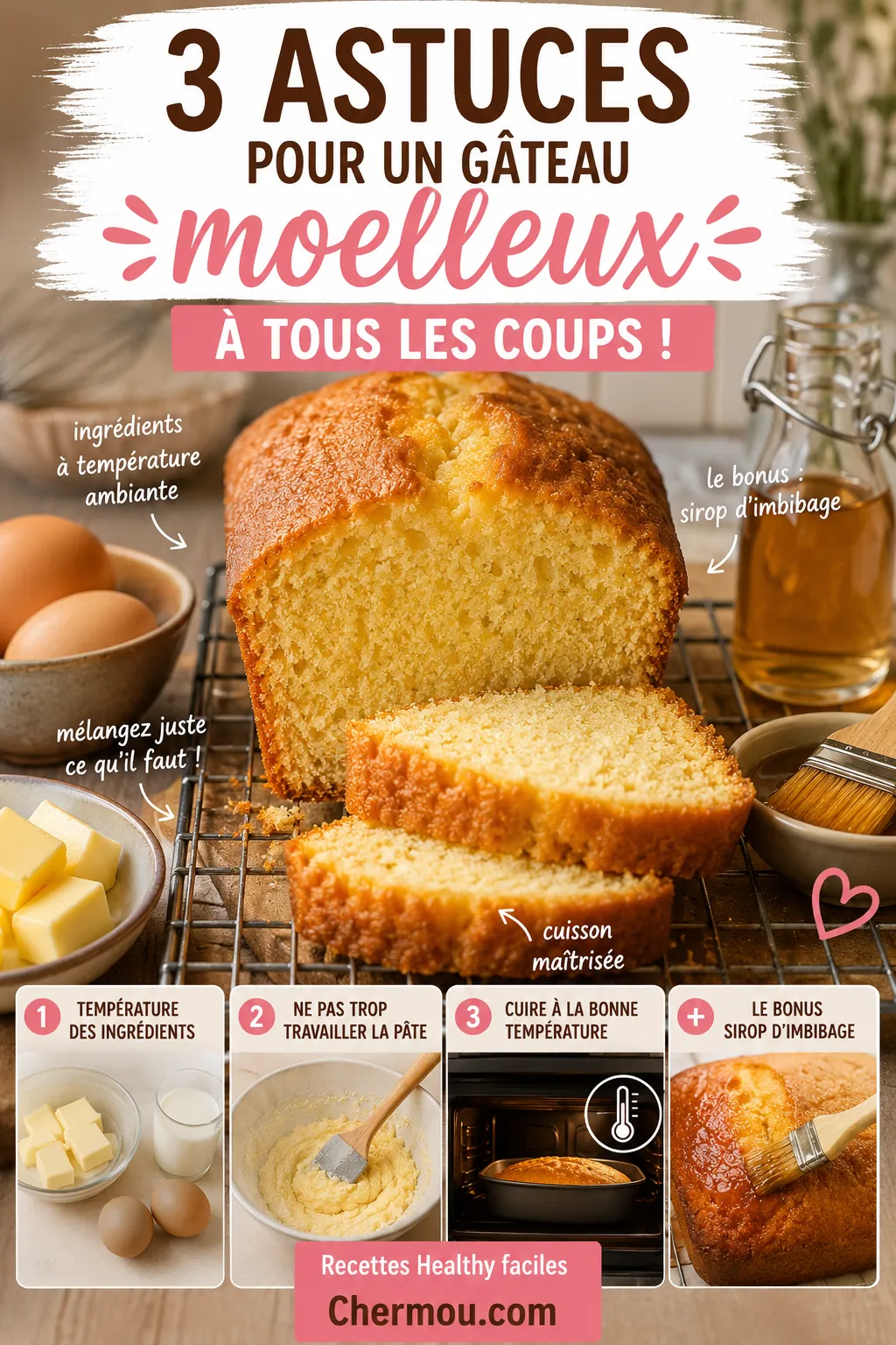 3 astuces pour un gâteau moelleux à tous les coups