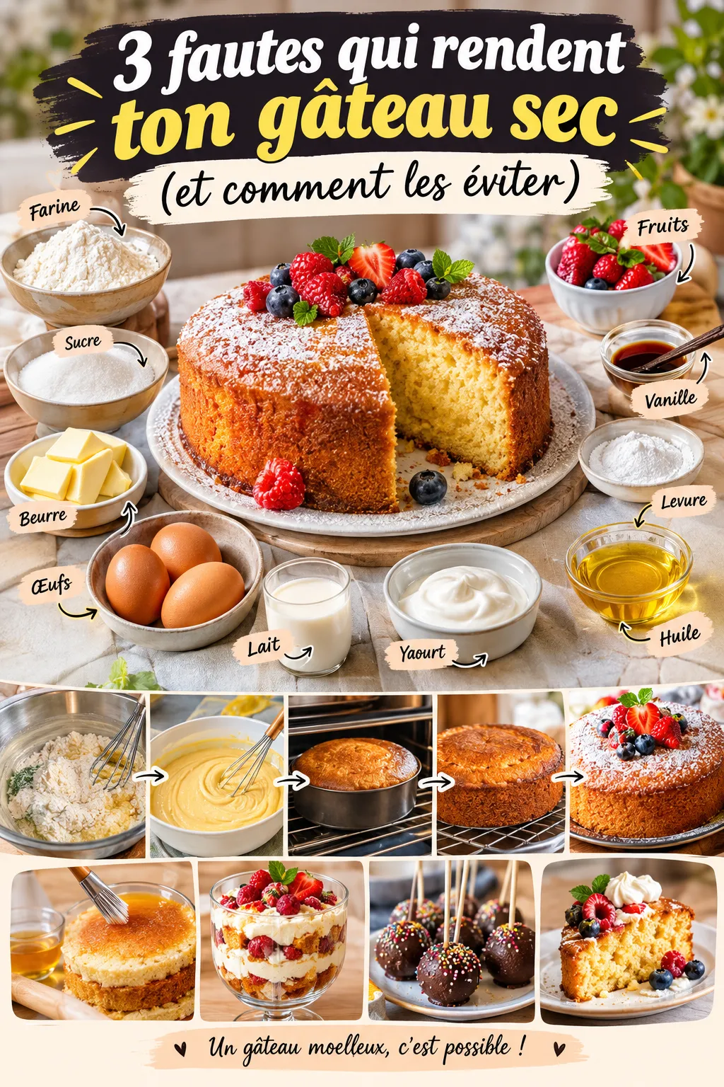 3 fautes qui rendent ton gâteau sec (et comment les éviter)