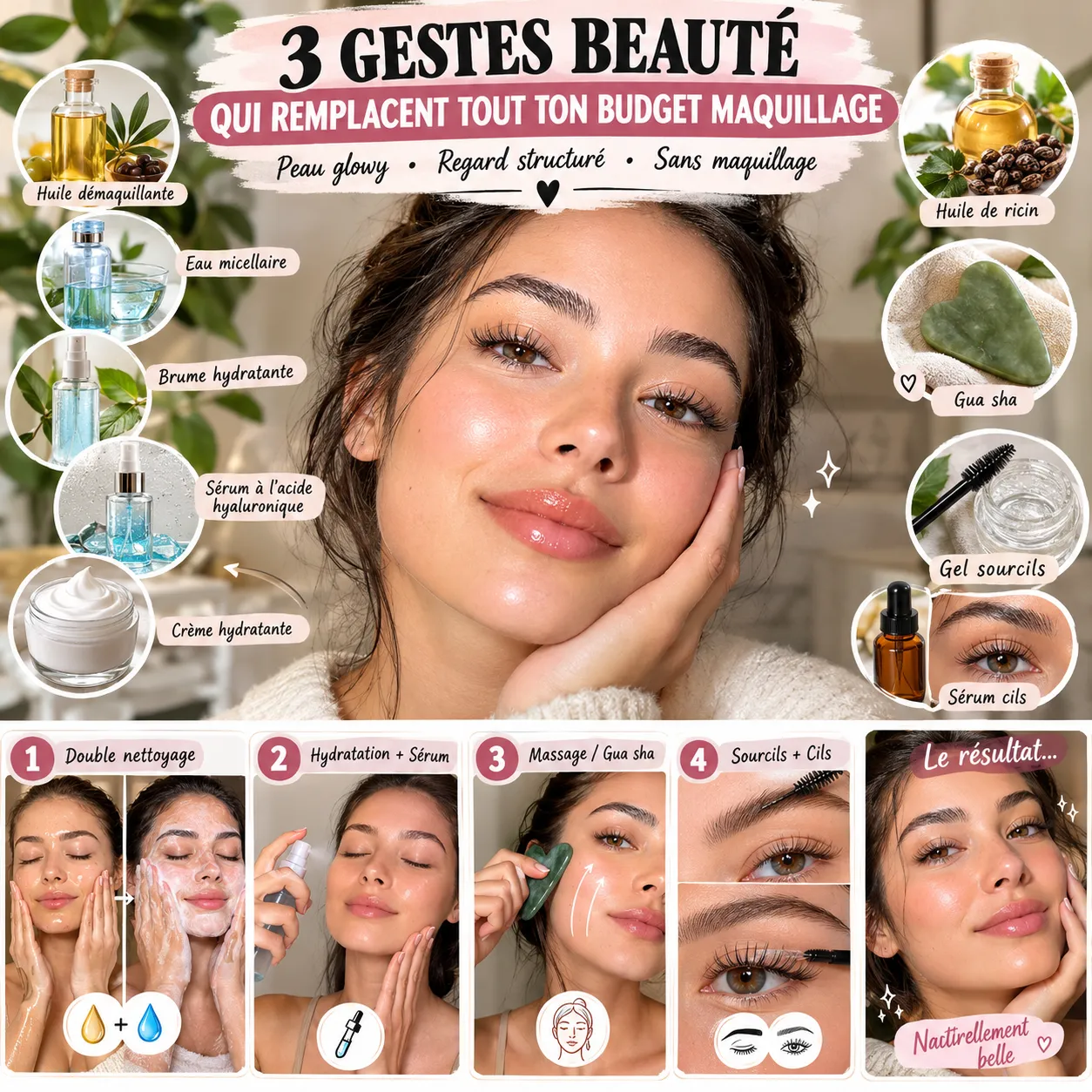 3 gestes beauté qui remplacent tout ton budget maquillage