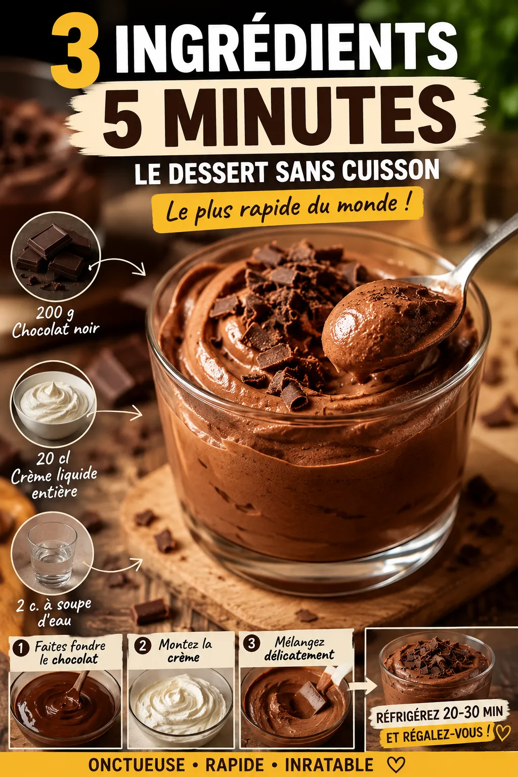 3 Ingrédients, 5 Minutes : Le Dessert Sans Cuisson Le Plus Rapide Du Monde