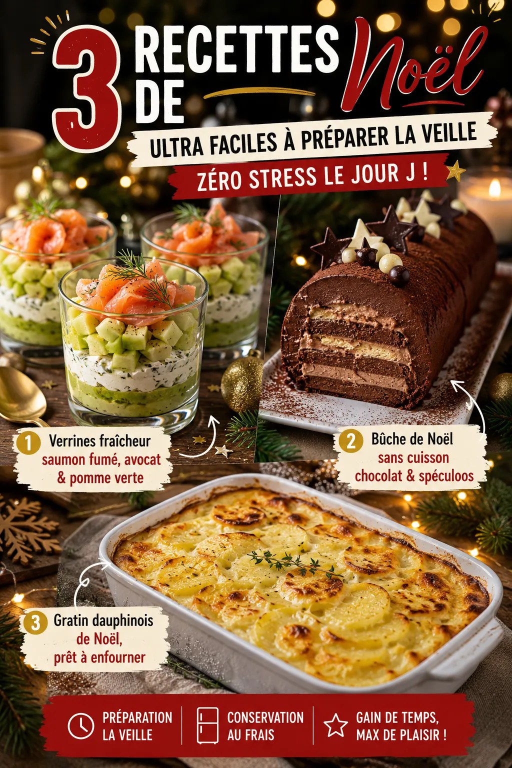 3 Recettes de Noël Ultra Faciles à Préparer la Veille (Zéro Stress le Jour J)