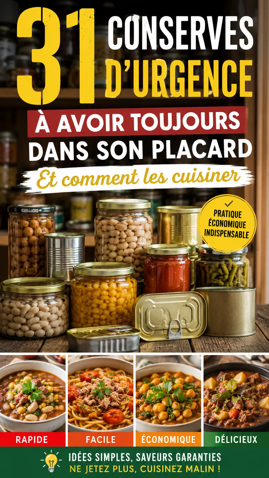 31 Conserves D'urgence À Avoir Toujours Dans Son Placard Et Comment Les Cuisiner