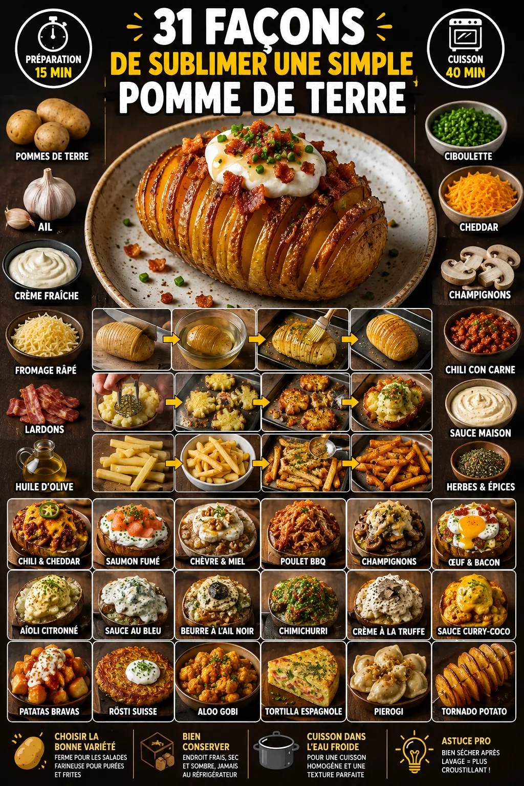 31 façons de sublimer une simple pomme de terre (idées, astuces et recettes du monde)