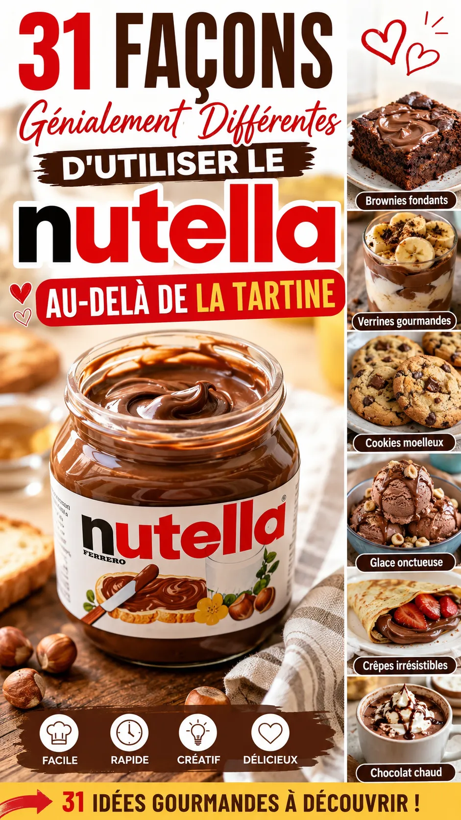 31 Façons Génialement Différentes D'utiliser Le Nutella Au-Delà De La Tartine