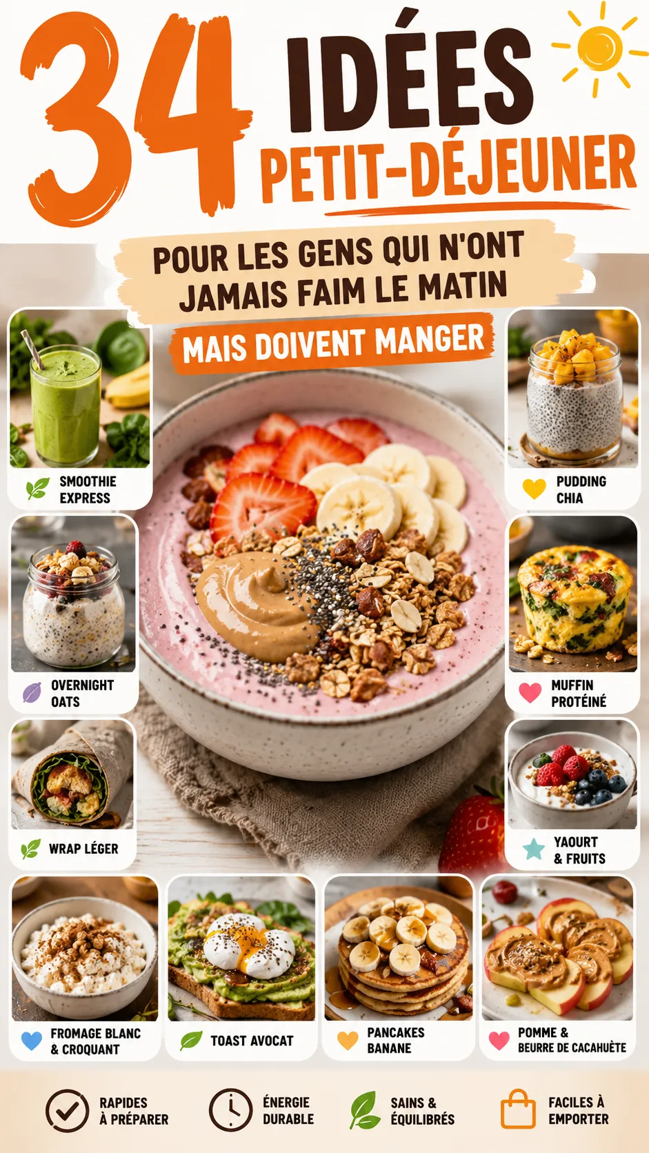 34 Idées Petit-Déjeuner Pour Les Gens Qui N'ont Jamais Faim Le Matin Mais Doivent Manger