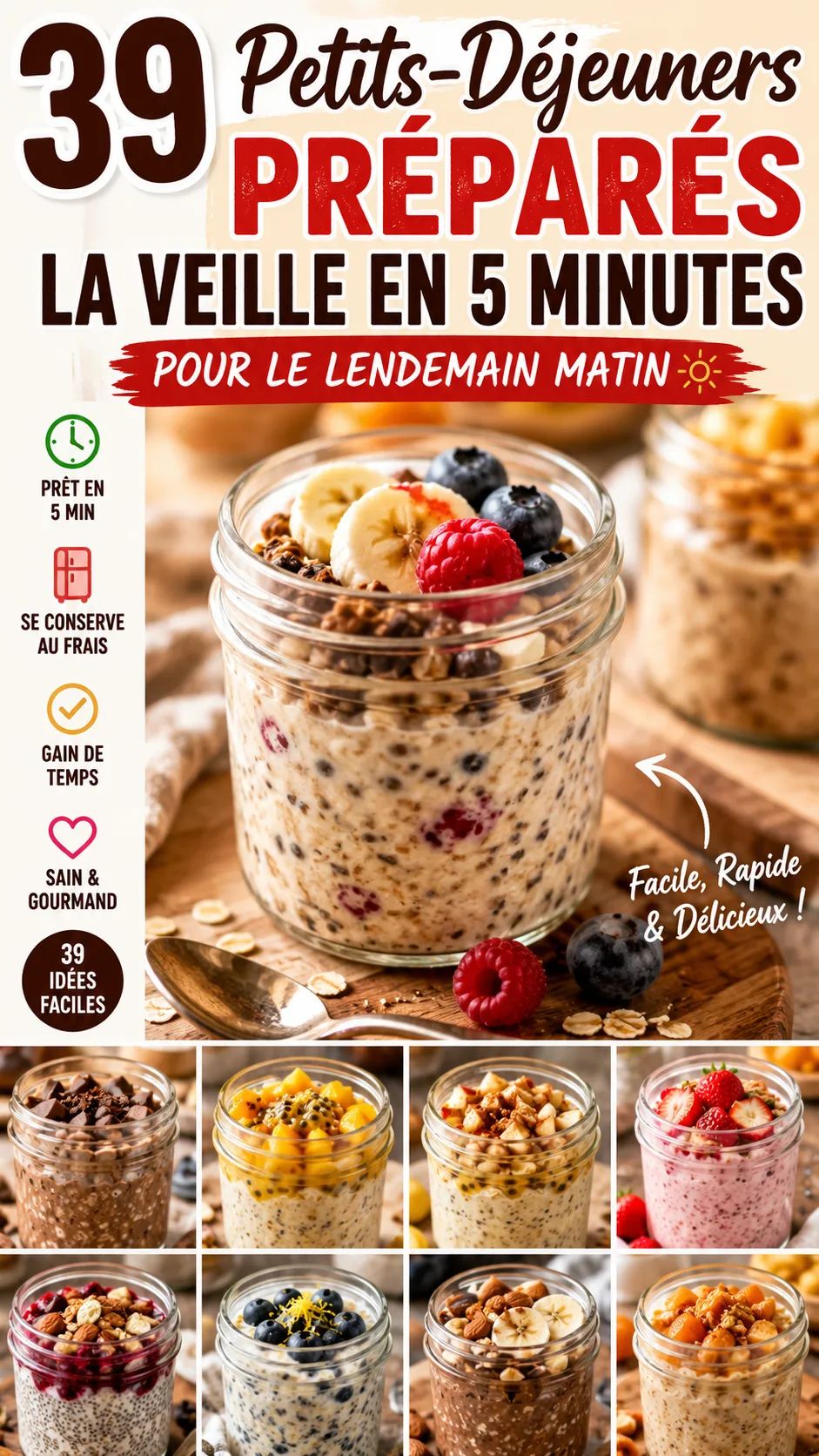 39 Petits-Déjeuners Préparés La Veille En 5 Minutes Pour Le Lendemain Matin