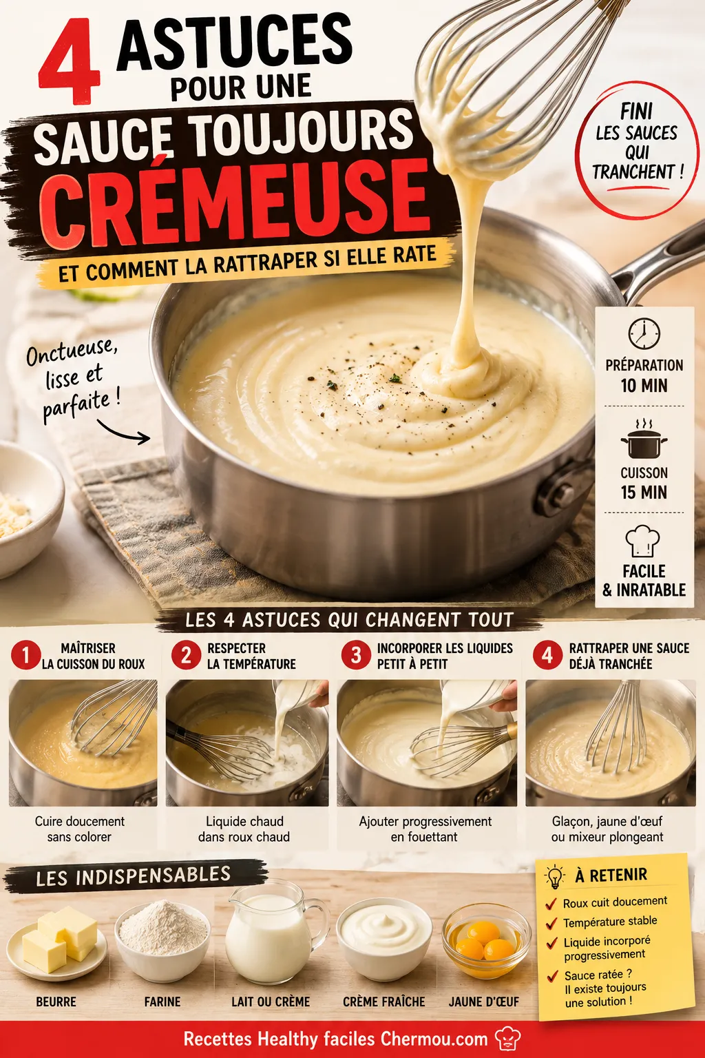 4 astuces pour une sauce toujours crémeuse (et comment la rattraper si elle rate)