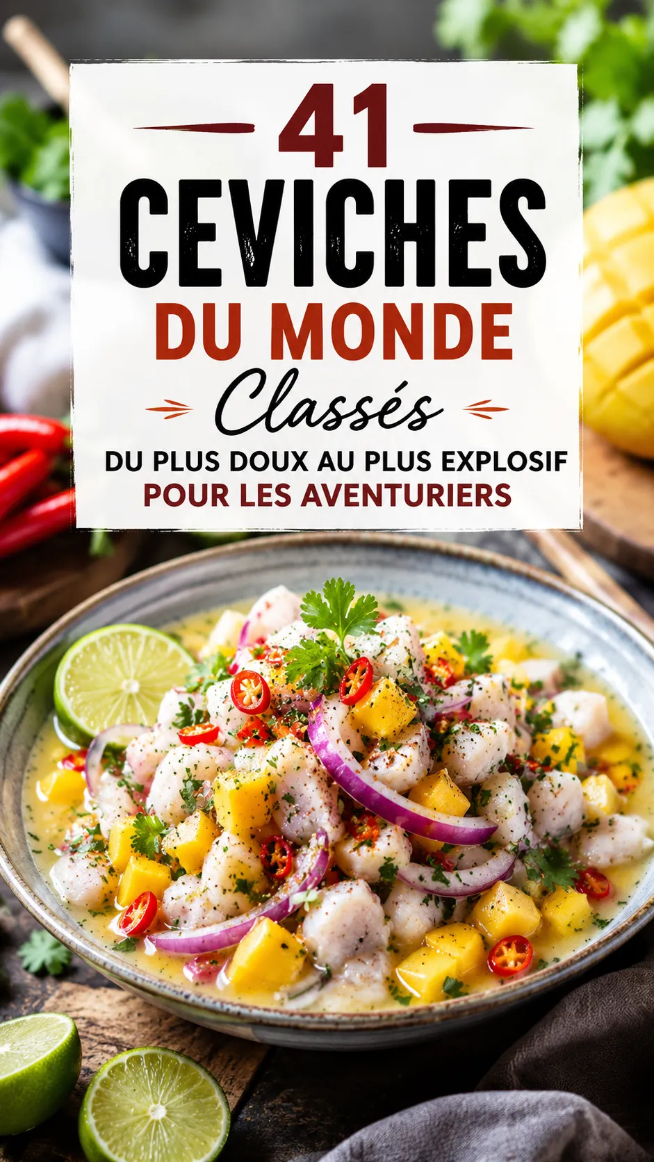 41 Ceviches Du Monde Classés Du Doux À L’Explosif (guide du piquant pour aventuriers)