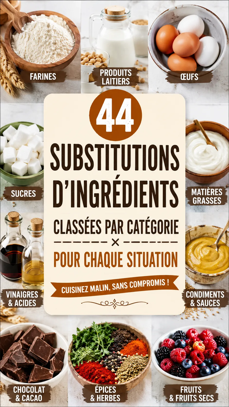 44 Substitutions D'ingrédients Classées Par Catégorie Pour Chaque Situation