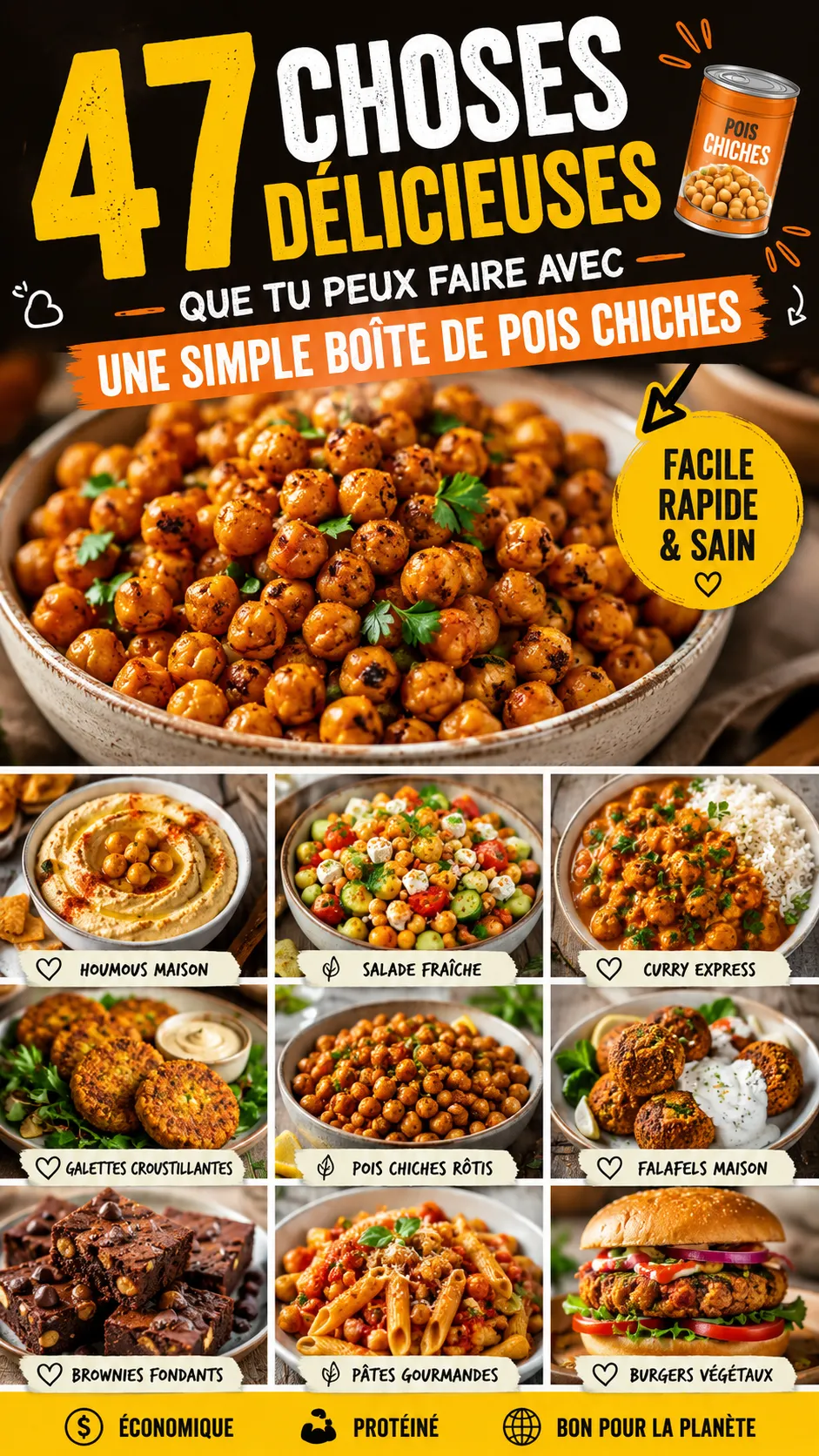 47 Choses Délicieuses Que Tu Peux Faire Avec Une Simple Boîte De Pois Chiches