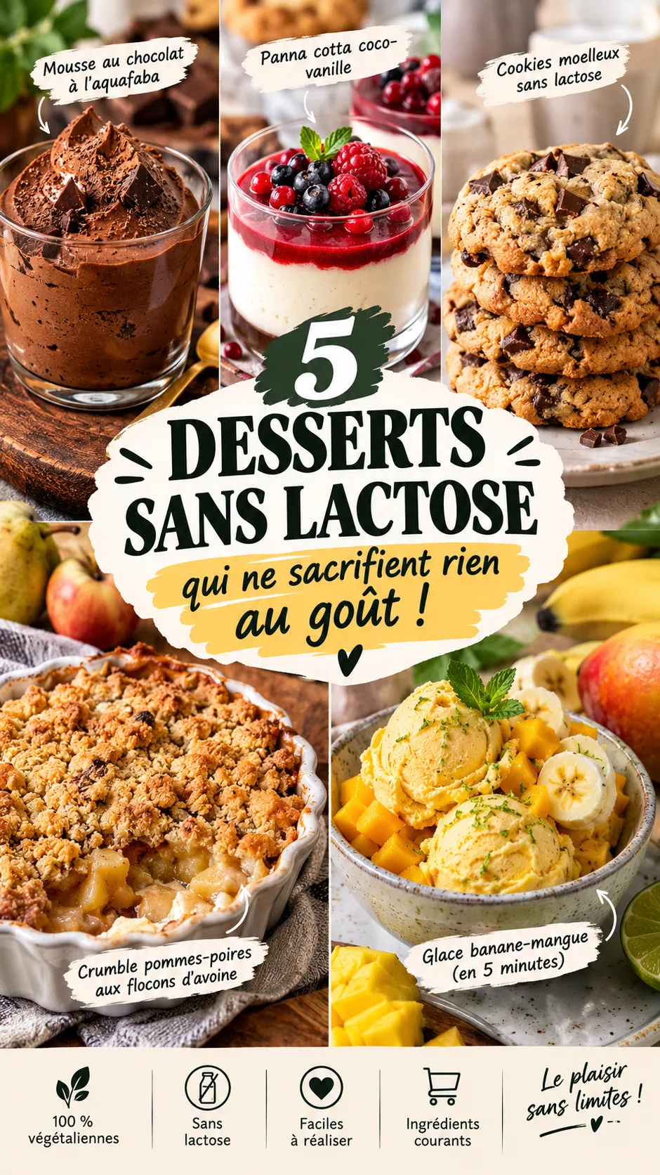 5 desserts sans lactose qui ne sacrifient rien au goût (faciles et gourmands)